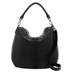 Liebeskind Berlin Niva Black Leather Hobo Bag Lined Crossbody Laser Cut